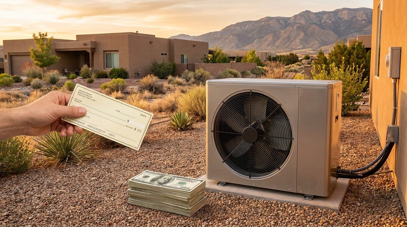 New heat pump installed at a Hesperia home eligible for SCE rebate