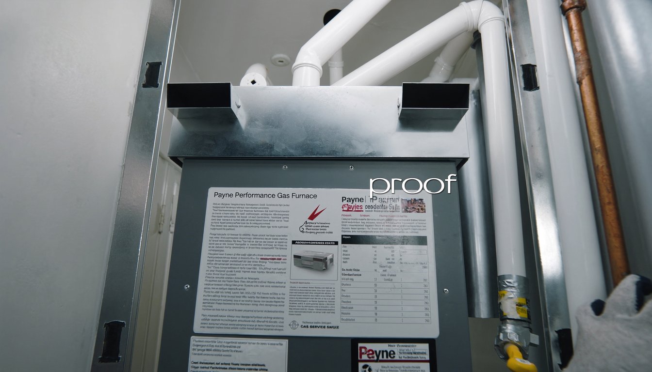 Newly installed 95 percent AFUE high-efficiency gas furnace inside a Rialto, California home utility closet with white PVC - JC Energy Solutions