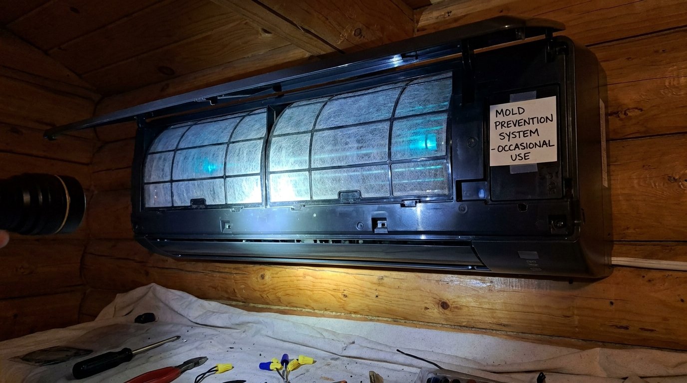 High-efficiency residential air filter installed in a media cabinet