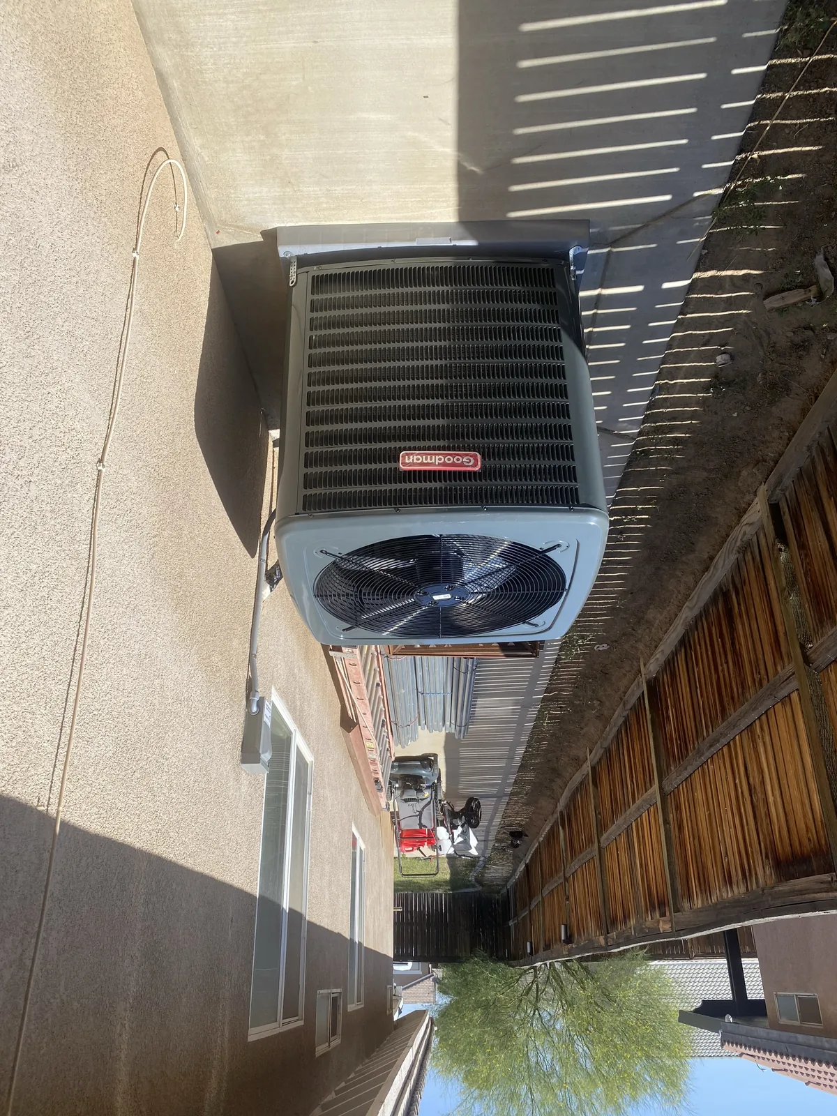 AC condenser installed by JC Energy Solutions, HVAC service in Fontana, California