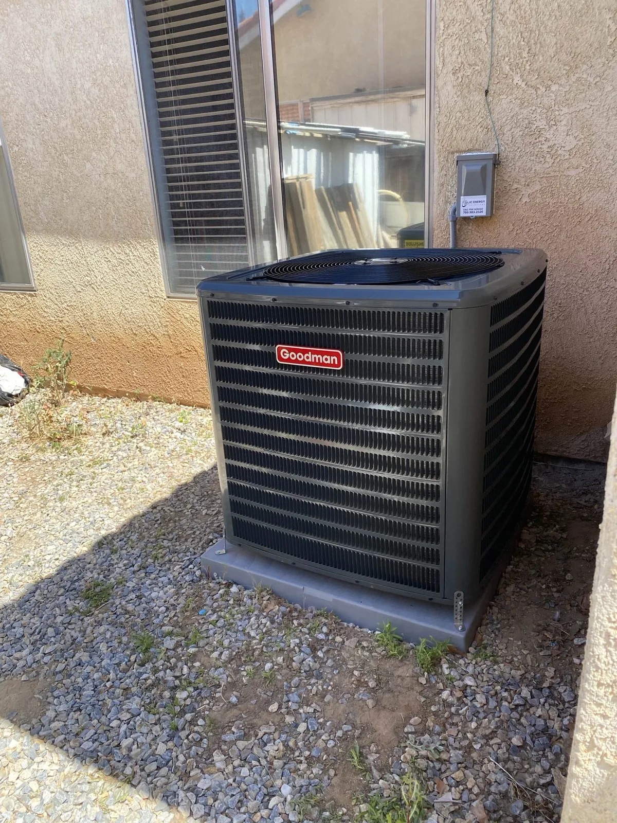 AC condenser installed by JC Energy Solutions, HVAC service in Lucerne Valley, California