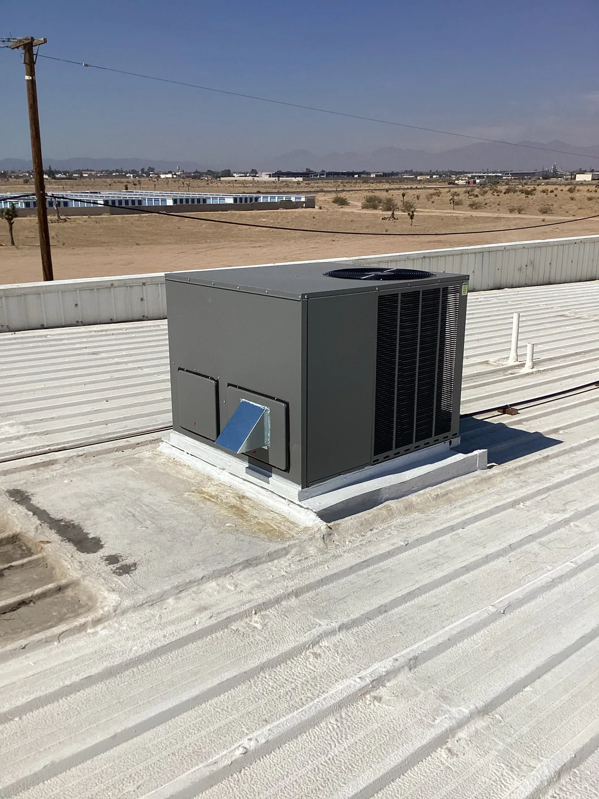 Commercial rooftop HVAC unit installed by JC Energy Solutions, HVAC service in San Bernardino, California