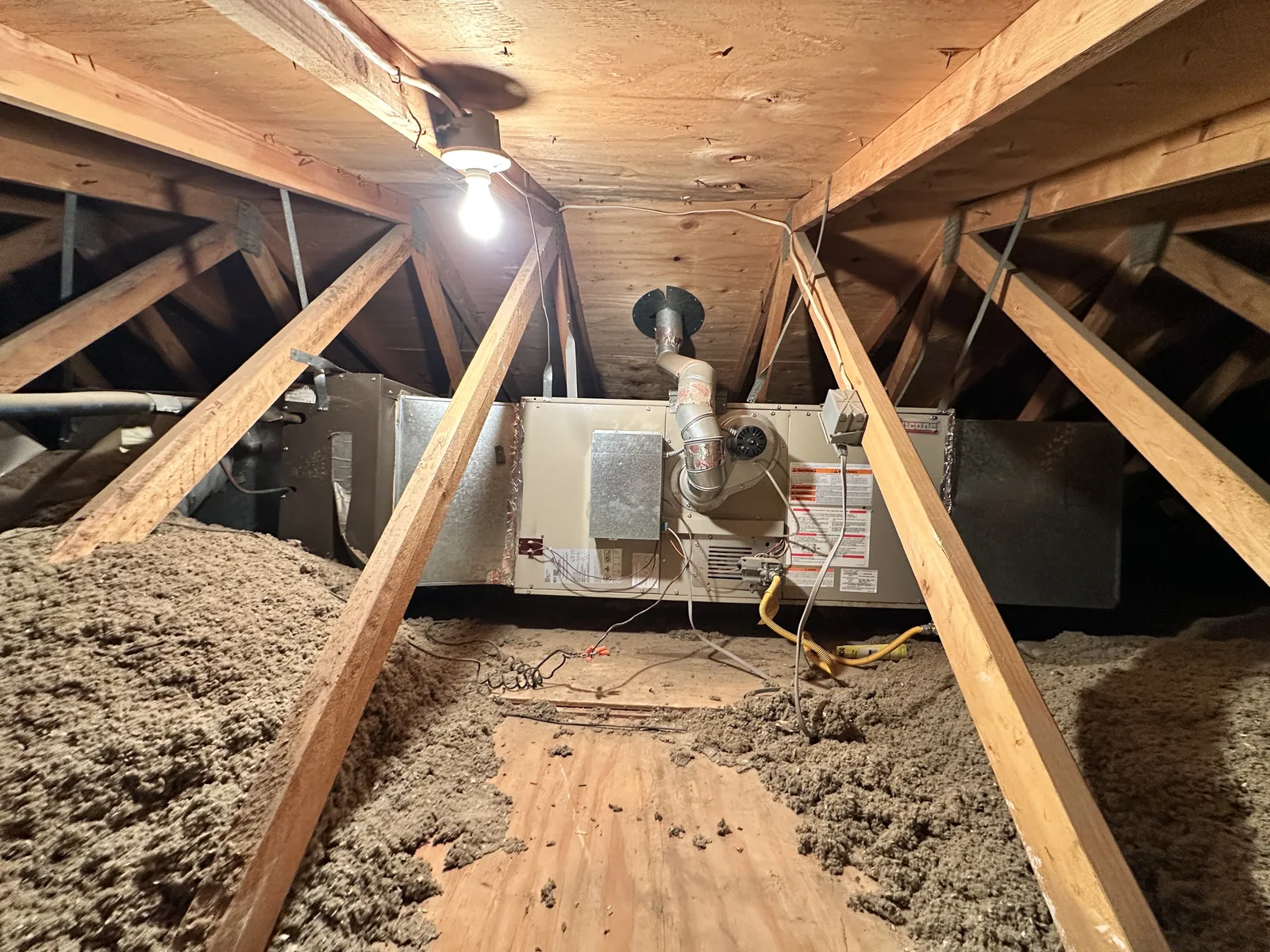 New gas furnace and air handler installed in a High Desert attic by JC Energy Solutions
