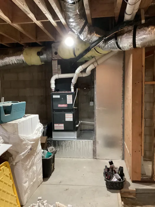 Goodman gas furnace and air handler installed by JC Energy Solutions, heating service in the High Desert