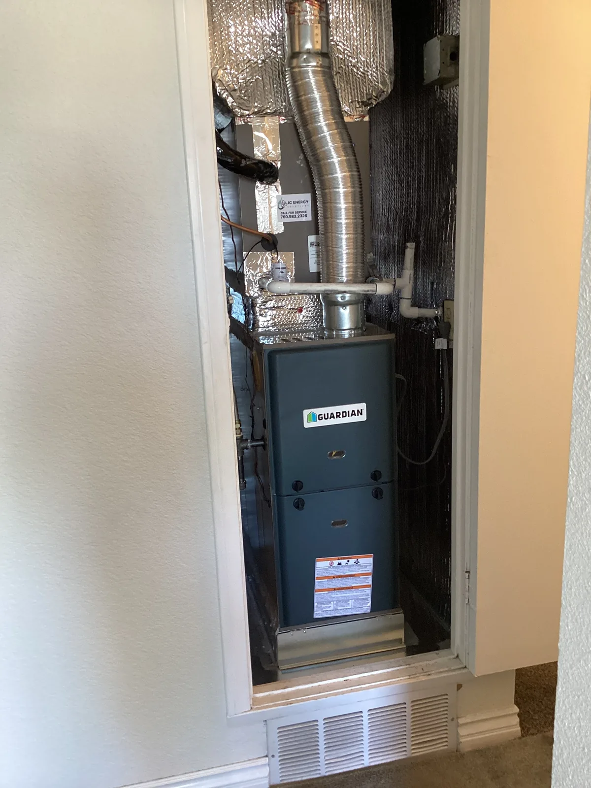 Gas furnace and air handler installed by JC Energy Solutions in the High Desert